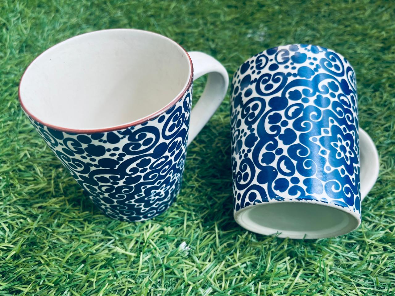 Stylish Blue and White Ceramic Cups