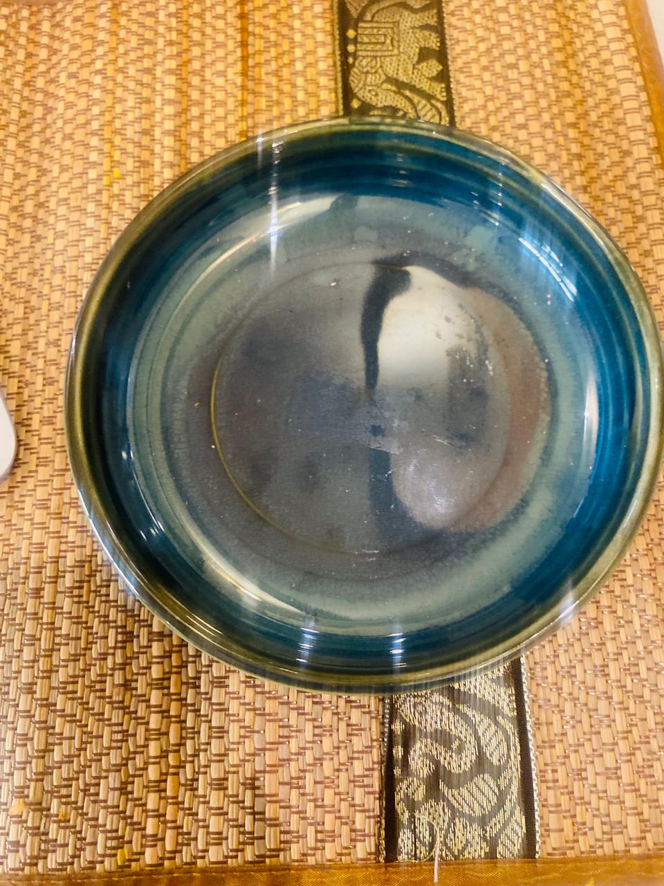 Olive Metallic Green Macaroni Bowl