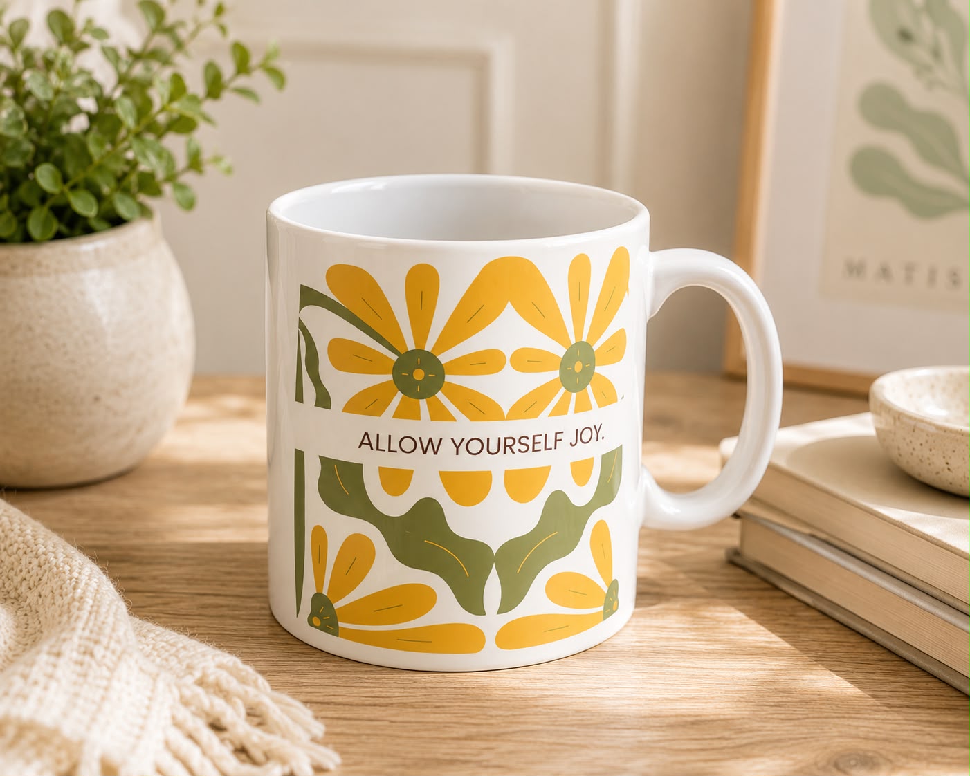 Allow Yourself Joy Ceramic Coffee Mug