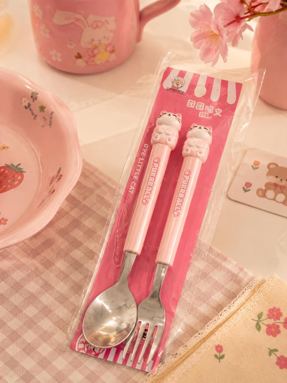 Cute Travel Portable Cutlery Set for Kids – Spoon & Fork Set 🐰🐱🐻