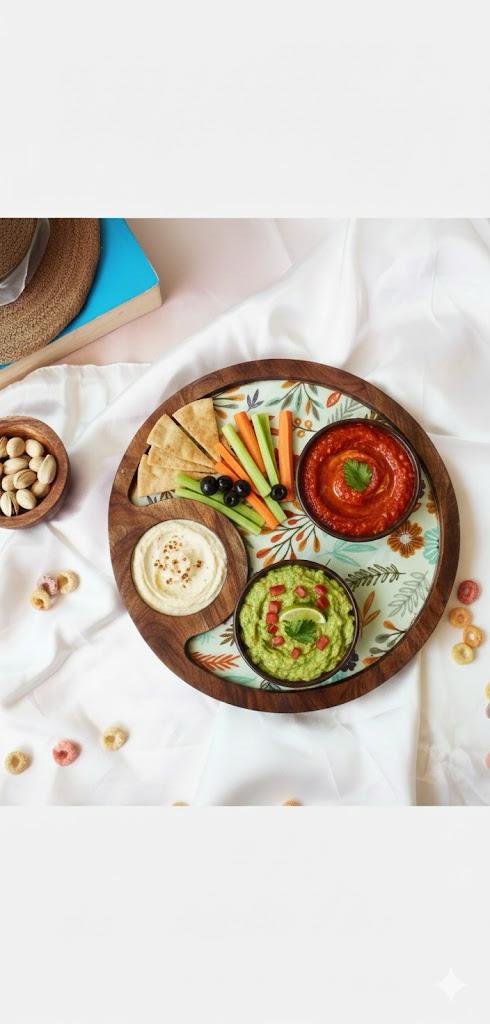 Beautiful Wooden dip platter-Size-10 inches
