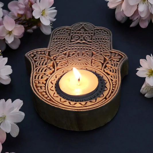 Wooden tea light holder