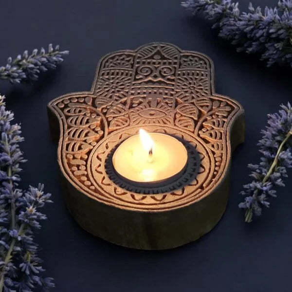 Wooden tea light holder