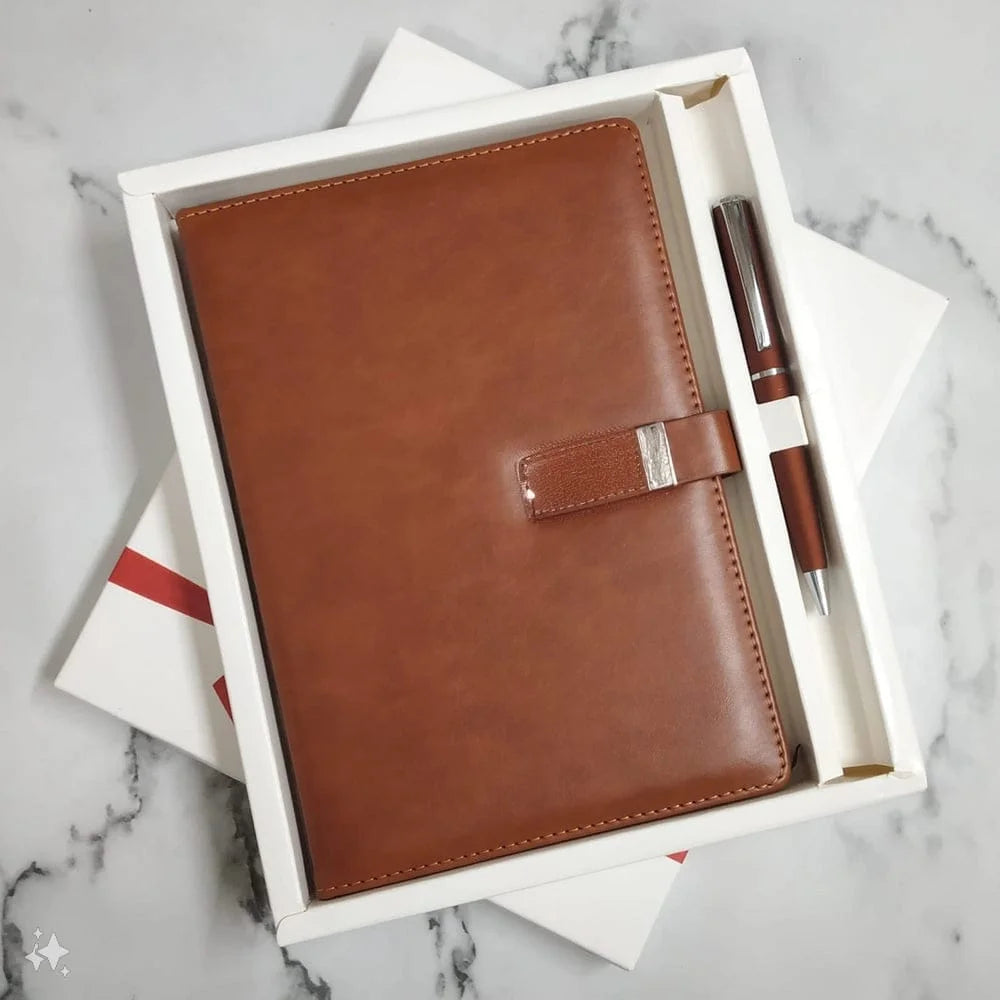 Leather Diary With Pen