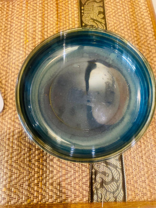 Olive Metallic Green Macaroni Bowl