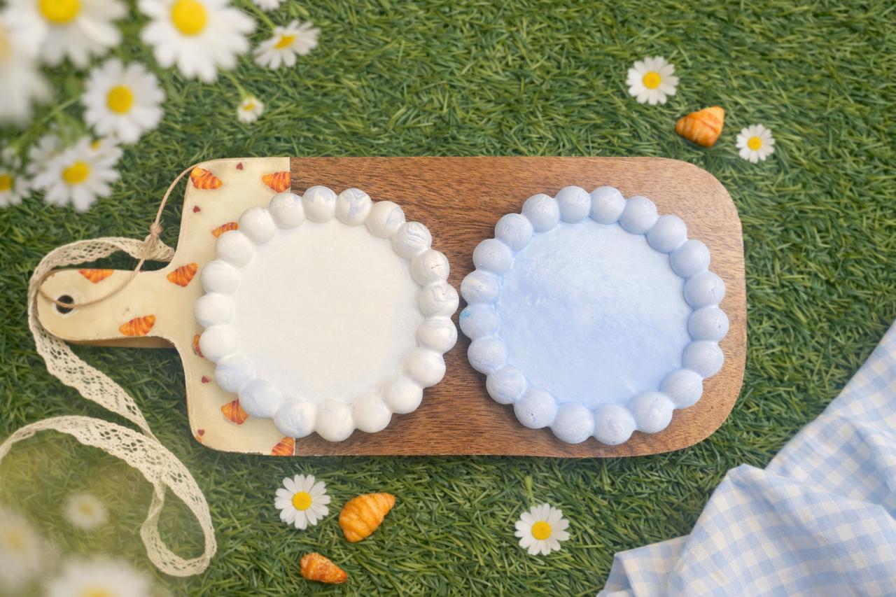 Set of 2 Bubble Concrete Trinket Trays