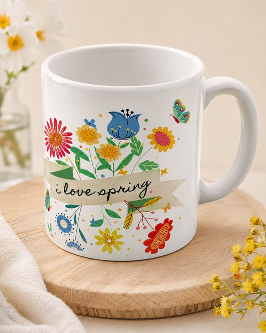I Love Spring Ceramic Coffee Mug
