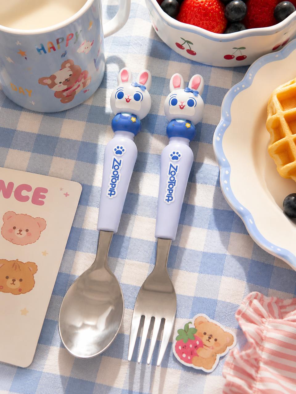 Cute Travel Portable Cutlery Set for Kids – Spoon & Fork Set 🐰🐱🐻